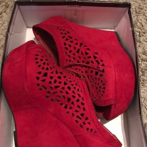 Red Wedge Heels